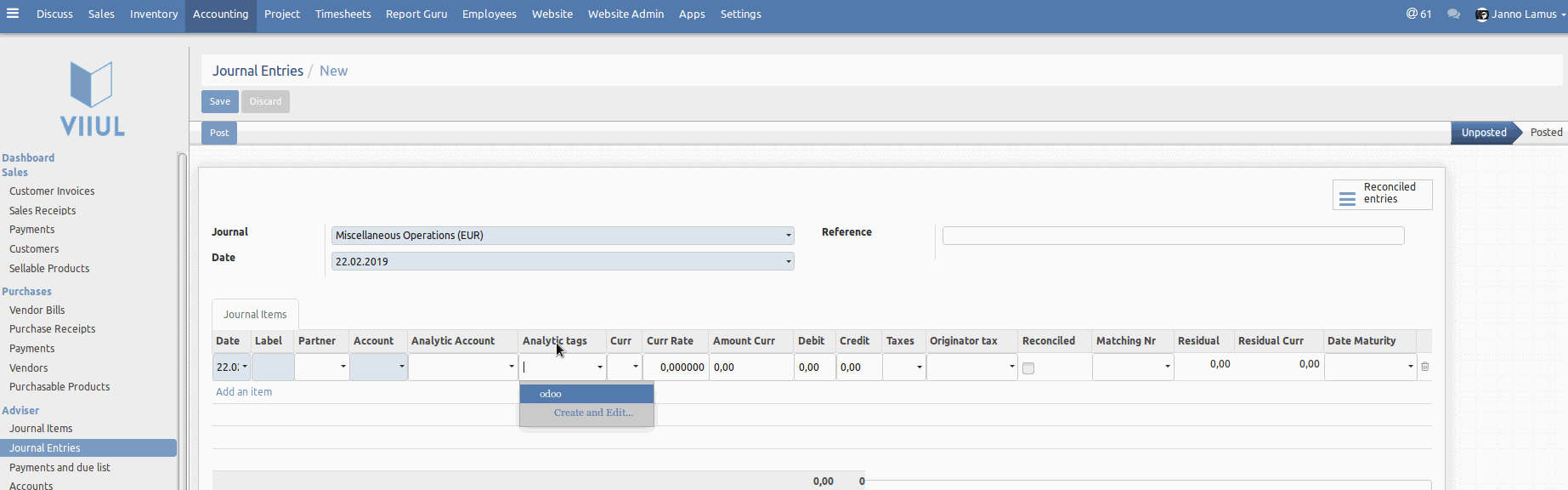 Odoo text and image block